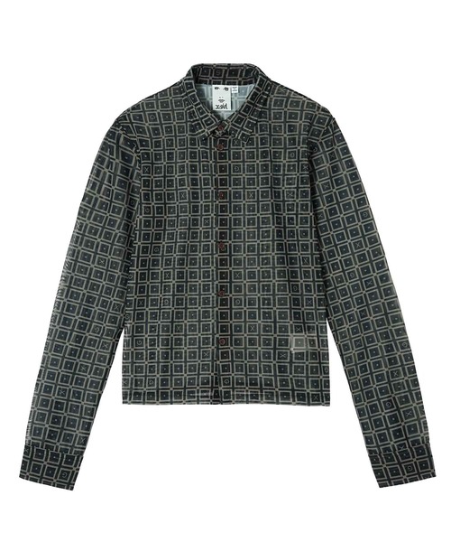 X-girl（エックスガール）の「RETRO PATTERN MESH SHIRTS/レトロ メッシュシャツ（シャツ/ブラウス・レディース・ブラック/ブラウン/グリーン・S/M）」の20枚目の写真