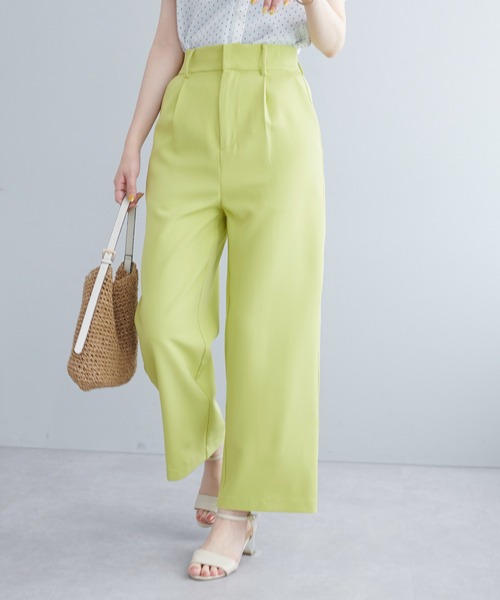 natural couture(ナチュラルクチュール)の「WEB限定カラー有り/美シルエットカラースラックスパンツ S/Mサイズ(スラックス・レディース・ブラック/オフホワイト/サックスブルー/ピンク/グリーン・SMALL/MEDIUM)」の12枚目の写真