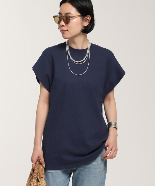 PRE_(プレ)の「《追加》【PRE_/プレ】ショートスリーブカットソー(Tシャツ/カットソー・レディース・ブラック/ホワイト/ベージュ/ネイビー・38/36)」の1枚目の写真