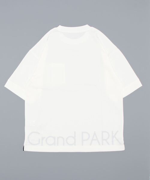 Grand PARK（グランドパーク）の「ドライタッチ裾ロゴプリントＴシャツ（Tシャツ/カットソー・メンズ・ホワイト/ベージュ/ライトグリーン/チャコールグレー・LARGE/MEDIUM）」の5枚目の写真