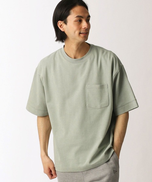 Grand PARK（グランドパーク）の「ドライタッチ裾ロゴプリントＴシャツ（Tシャツ/カットソー・メンズ・ホワイト/ベージュ/ライトグリーン/チャコールグレー・LARGE/MEDIUM）」の4枚目の写真