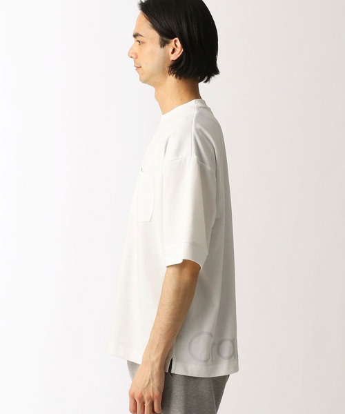 Grand PARK（グランドパーク）の「ドライタッチ裾ロゴプリントＴシャツ（Tシャツ/カットソー・メンズ・ホワイト/ベージュ/ライトグリーン/チャコールグレー・LARGE/MEDIUM）」の15枚目の写真