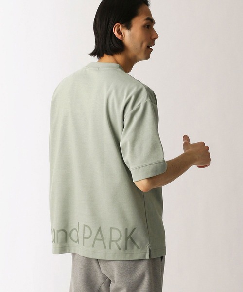 Grand PARK（グランドパーク）の「ドライタッチ裾ロゴプリントＴシャツ（Tシャツ/カットソー・メンズ・ホワイト/ベージュ/ライトグリーン/チャコールグレー・LARGE/MEDIUM）」の11枚目の写真