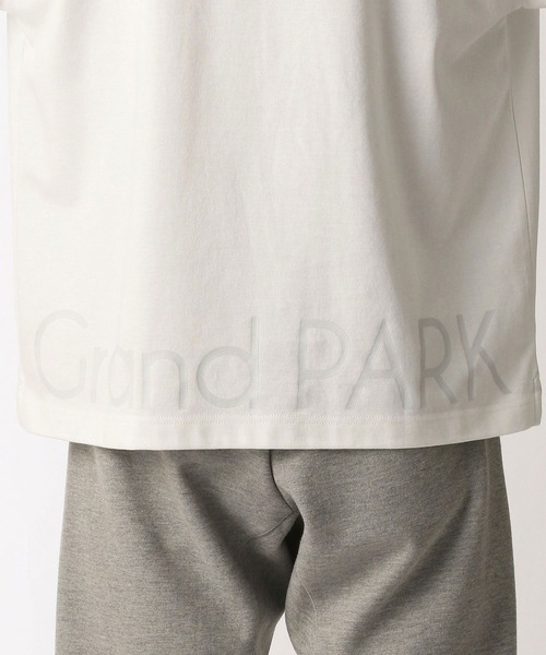 Grand PARK（グランドパーク）の「ドライタッチ裾ロゴプリントＴシャツ（Tシャツ/カットソー・メンズ・ホワイト/ベージュ/ライトグリーン/チャコールグレー・LARGE/MEDIUM）」の7枚目の写真