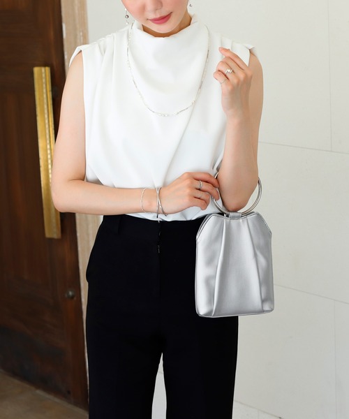 ANEMONE（アネモネ）の「サークルハンドル2WAYパーティーバッグ[バンケット]（ショルダーバッグ・レディース・ブラック/オフホワイト/シルバー・FREE）」の10枚目の写真