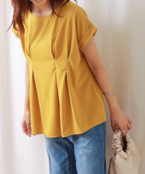 libelle more（リベル モア）の「汗染み防止/抗菌防臭 ウエストタックカットTシャツ（Tシャツ/カットソー・レディース・ブラック/オフホワイト/イエロー/モカ・M）」の4枚目の写真