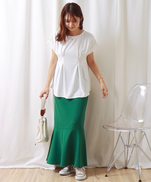 libelle more（リベル モア）の「汗染み防止/抗菌防臭 ウエストタックカットTシャツ（Tシャツ/カットソー・レディース・ブラック/オフホワイト/イエロー/モカ・M）」の15枚目の写真