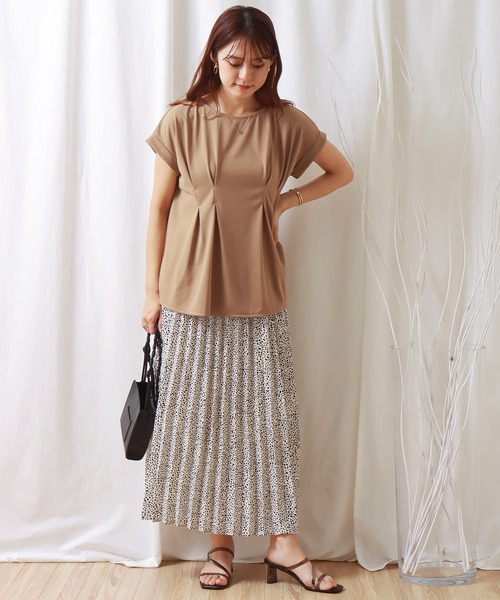 libelle more（リベル モア）の「汗染み防止/抗菌防臭 ウエストタックカットTシャツ（Tシャツ/カットソー・レディース・ブラック/オフホワイト/イエロー/モカ・M）」の6枚目の写真