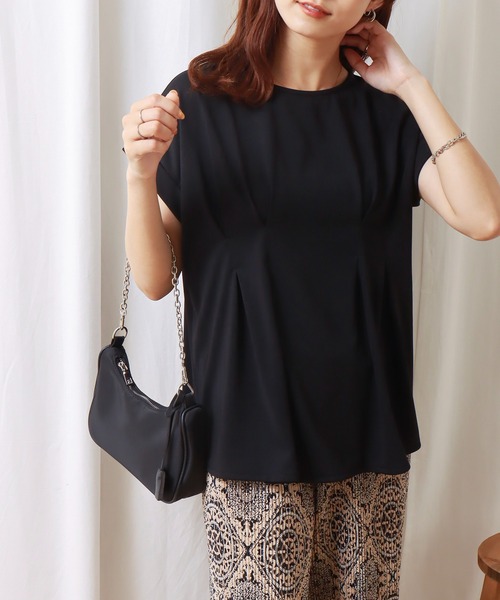 libelle more（リベル モア）の「汗染み防止/抗菌防臭 ウエストタックカットTシャツ（Tシャツ/カットソー・レディース・ブラック/オフホワイト/イエロー/モカ・M）」の21枚目の写真