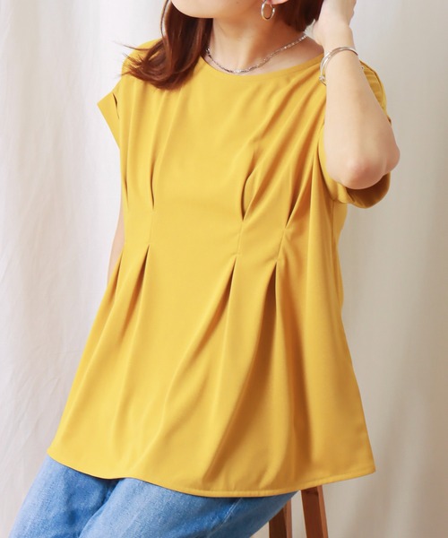 libelle more（リベル モア）の「汗染み防止/抗菌防臭 ウエストタックカットTシャツ（Tシャツ/カットソー・レディース・ブラック/オフホワイト/イエロー/モカ・M）」の18枚目の写真