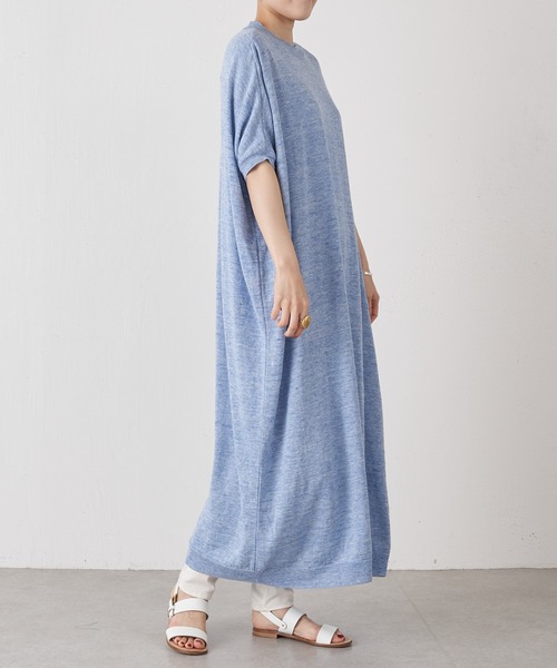 BEARDSLEY（ビアズリー）の「リネンロングワンピース（ワンピース・レディース・ピンク/ブルー・FREE）」の8枚目の写真