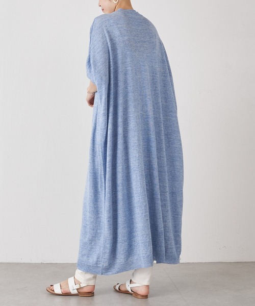BEARDSLEY（ビアズリー）の「リネンロングワンピース（ワンピース・レディース・ピンク/ブルー・FREE）」の4枚目の写真