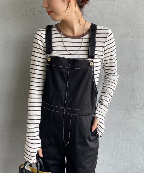 MILLER（ミラー）の「【GISELe 3月号掲載】[MILLER/ミラー] 別注 クルーネックリブTシャツ（Tシャツ/カットソー・レディース・オフホワイト/ブラック/ブラウン/ブルー/アイボリー/ネイビー・F）」の2枚目の写真