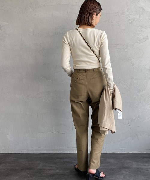 MILLER（ミラー）の「【GISELe 3月号掲載】[MILLER/ミラー] 別注 クルーネックリブTシャツ（Tシャツ/カットソー・レディース・オフホワイト/ブラック/ブラウン/ブルー/アイボリー/ネイビー・F）」の14枚目の写真