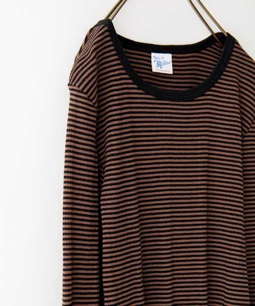 MILLER（ミラー）の「【GISELe 3月号掲載】[MILLER/ミラー] 別注 クルーネックリブTシャツ（Tシャツ/カットソー・レディース・オフホワイト/ブラック/ブラウン/ブルー/アイボリー/ネイビー・F）」の11枚目の写真