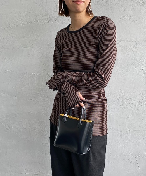 MILLER（ミラー）の「【GISELe 3月号掲載】[MILLER/ミラー] 別注 クルーネックリブTシャツ（Tシャツ/カットソー・レディース・オフホワイト/ブラック/ブラウン/ブルー/アイボリー/ネイビー・F）」の18枚目の写真