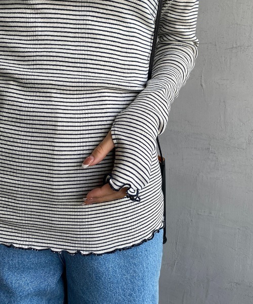 MILLER（ミラー）の「【GISELe 3月号掲載】[MILLER/ミラー] 別注 クルーネックリブTシャツ（Tシャツ/カットソー・レディース・オフホワイト/ブラック/ブラウン/ブルー/アイボリー/ネイビー・F）」の8枚目の写真