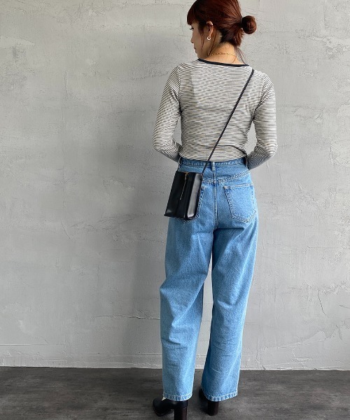 MILLER（ミラー）の「【GISELe 3月号掲載】[MILLER/ミラー] 別注 クルーネックリブTシャツ（Tシャツ/カットソー・レディース・オフホワイト/ブラック/ブラウン/ブルー/アイボリー/ネイビー・F）」の7枚目の写真