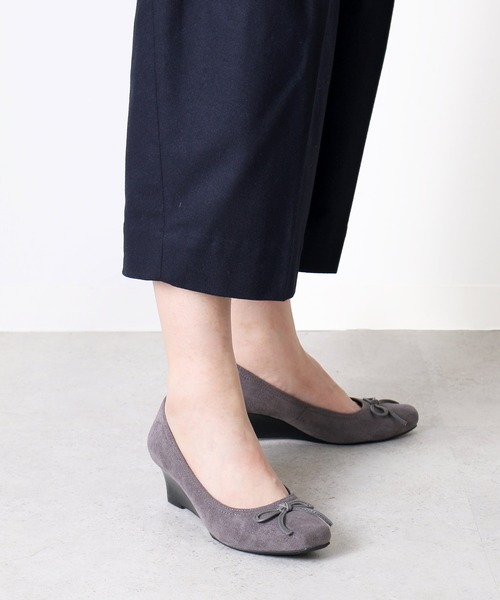 coca（ANDEX shoes product）（コカ）の「【新色追加】 coca / バレエシューズ風 ウエッジヒールパンプス 421004（パンプス・レディース・グレー・22cm/22.5cm/23cm/23.5cm/24cm/24.5cm）」の6枚目の写真