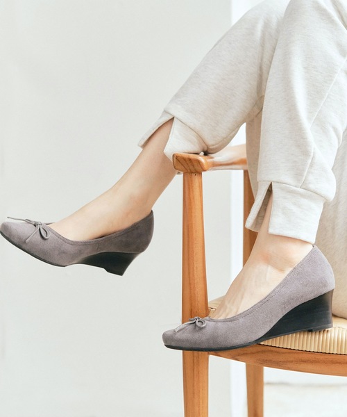 coca（ANDEX shoes product）（コカ）の「【新色追加】 coca / バレエシューズ風 ウエッジヒールパンプス 421004（パンプス・レディース・グレー・22cm/22.5cm/23cm/23.5cm/24cm/24.5cm）」の17枚目の写真