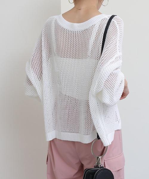 COLONY 2139(コロニートゥーワンスリーナイン)の「メッシュカーディガン(カーディガン/ボレロ・レディース・ブラック/グレイッシュベージュ/オフホワイト・FREE)」の4枚目の写真