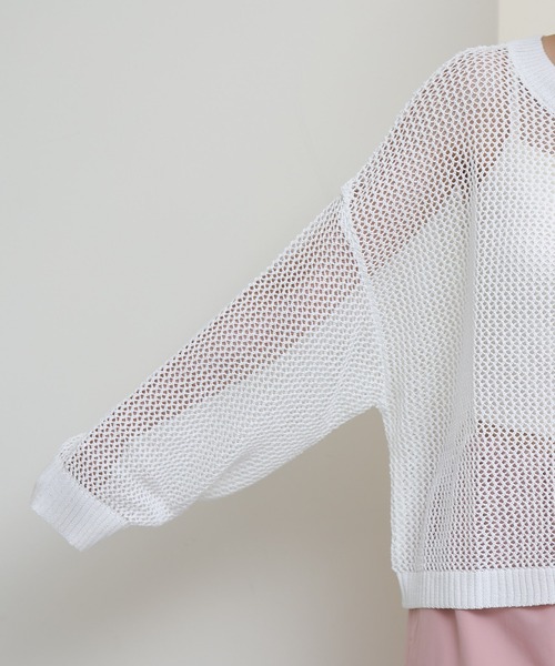 COLONY 2139(コロニートゥーワンスリーナイン)の「メッシュカーディガン(カーディガン/ボレロ・レディース・ブラック/グレイッシュベージュ/オフホワイト・FREE)」の15枚目の写真