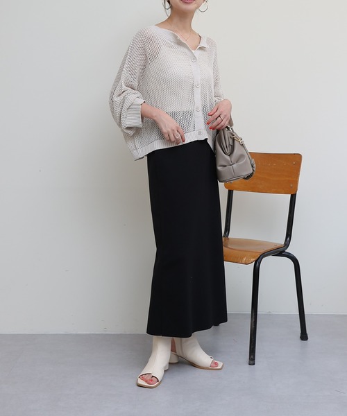 COLONY 2139(コロニートゥーワンスリーナイン)の「メッシュカーディガン(カーディガン/ボレロ・レディース・ブラック/グレイッシュベージュ/オフホワイト・FREE)」の20枚目の写真