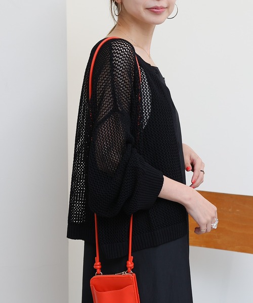 COLONY 2139(コロニートゥーワンスリーナイン)の「メッシュカーディガン(カーディガン/ボレロ・レディース・ブラック/グレイッシュベージュ/オフホワイト・FREE)」の19枚目の写真