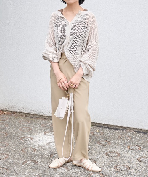 COLONY 2139(コロニートゥーワンスリーナイン)の「メッシュカーディガン(カーディガン/ボレロ・レディース・ブラック/グレイッシュベージュ/オフホワイト・FREE)」の16枚目の写真