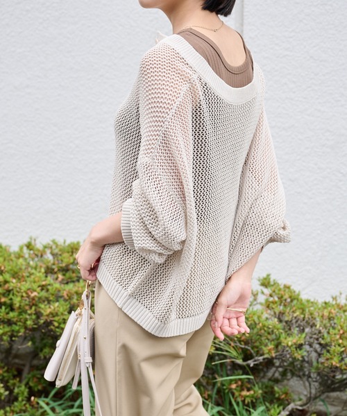 COLONY 2139(コロニートゥーワンスリーナイン)の「メッシュカーディガン(カーディガン/ボレロ・レディース・ブラック/グレイッシュベージュ/オフホワイト・FREE)」の10枚目の写真