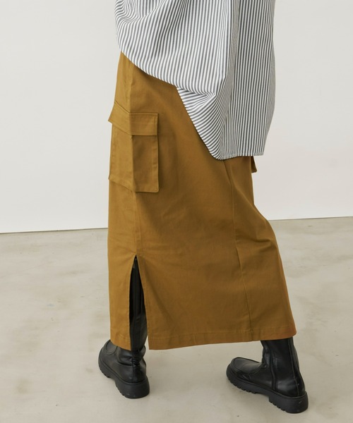 Auntie Rosa Holiday（アンティローザホリデー）の「ツイルカーゴナロースカート / サイズ展開あり（スカート・レディース・ブラック/ブラウン/カーキ/アイボリー・SMALL/MEDIUM）」の15枚目の写真