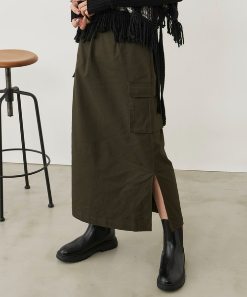Auntie Rosa Holiday（アンティローザホリデー）の「ツイルカーゴナロースカート / サイズ展開あり（スカート・レディース・ブラック/ブラウン/カーキ/アイボリー・SMALL/MEDIUM）」の12枚目の写真