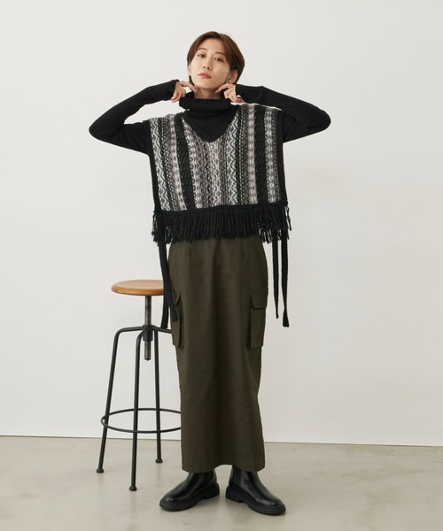 Auntie Rosa Holiday（アンティローザホリデー）の「ツイルカーゴナロースカート / サイズ展開あり（スカート・レディース・ブラック/ブラウン/カーキ/アイボリー・SMALL/MEDIUM）」の22枚目の写真