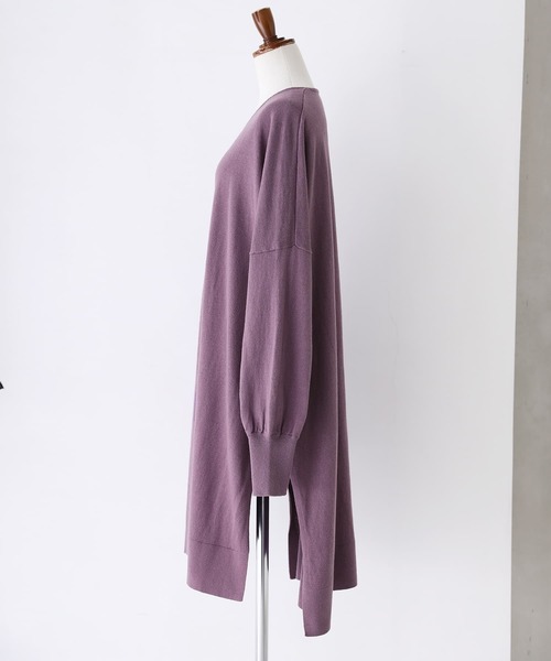 osharewalker（オシャレウォーカー）の「【廃盤】『ドルマンチュニックVネックニット』（ニット/セーター・レディース・ブラック/ベージュ/ブルーグリーン/パープル・FREE）」の22枚目の写真