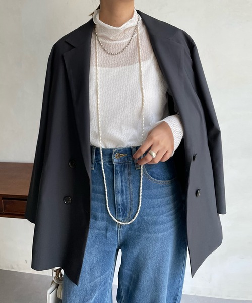 DouDou(ドゥドゥ)の「レースタートル(Tシャツ/カットソー・レディース・オフホワイト/ピンク/ブラック・FREE)」の2枚目の写真