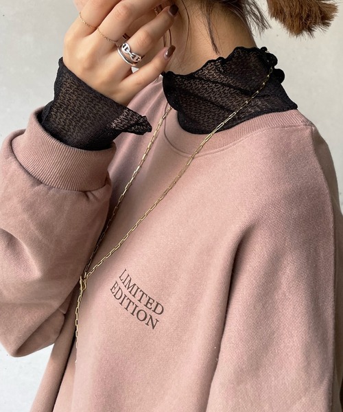 DouDou(ドゥドゥ)の「レースタートル(Tシャツ/カットソー・レディース・オフホワイト/ピンク/ブラック・FREE)」の3枚目の写真