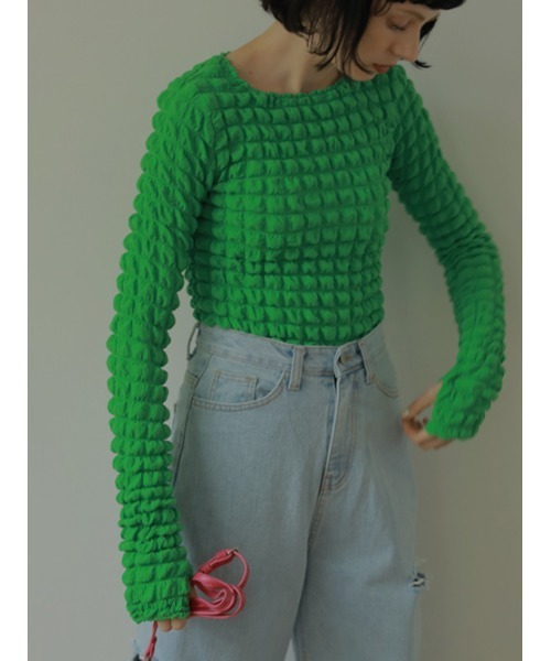 AMAIL（アマイル）の「Popcorn cloth（その他トップス・レディース・ホワイト/ブラック/グリーン・FREE）」の8枚目の写真