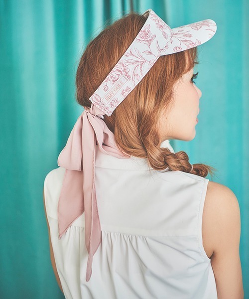 EIMY GOLF 花柄サンバイザー リボン付き EIMY GOLF 花柄サンバイザー リボン付き 【公式通販】