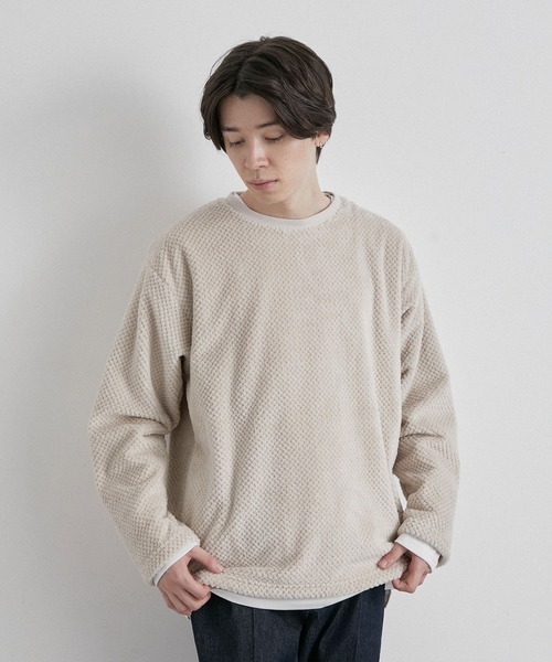 JUNRED(ジュンレッド)の「パイナップルフリースプルオーバー(アンサンブル・メンズ・ベージュ/ネイビー/モスグリーン・LL/M/L)」の4枚目の写真