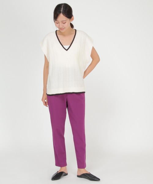 ikka(イッカ)の「Beasystretch テーパードパンツ(その他パンツ・レディース・モカ/パープル/ブラック/ダークオリーブ・L/S/M)」の5枚目の写真