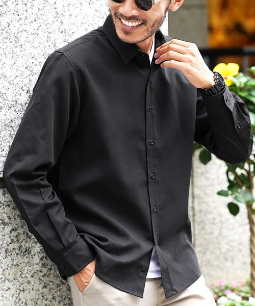 jiggys shop(ジギーズショップ)の「TRストレッチ長袖シャツ(シャツ/ブラウス・メンズ・ホワイト系その他/グレー系その他/ブラック系その他/ブルー系その他/グレー系その他4/ホワイト系その他2/グレー系その他2/ブラック系その他2/ブルー系その他2/グレー系その他3・MEDIUM/LARGE/X-LARGE)」の4枚目の写真