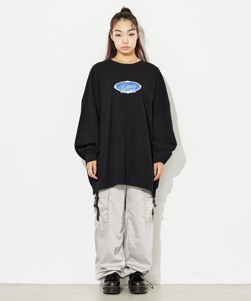 X-girl(エックスガール)の「ROYAL OVAL LOGO CREW SWEAT TOP(スウェット・レディース・レッド/ブラック/アッシュ・ONE SIZE)」の10枚目の写真