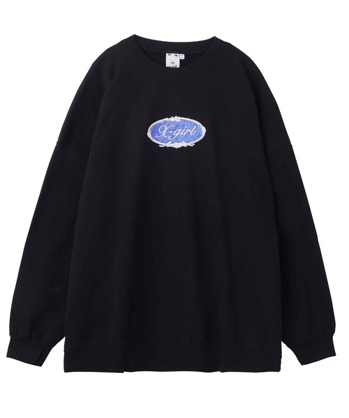 X-girl(エックスガール)の「ROYAL OVAL LOGO CREW SWEAT TOP(スウェット・レディース・レッド/ブラック/アッシュ・ONE SIZE)」の9枚目の写真