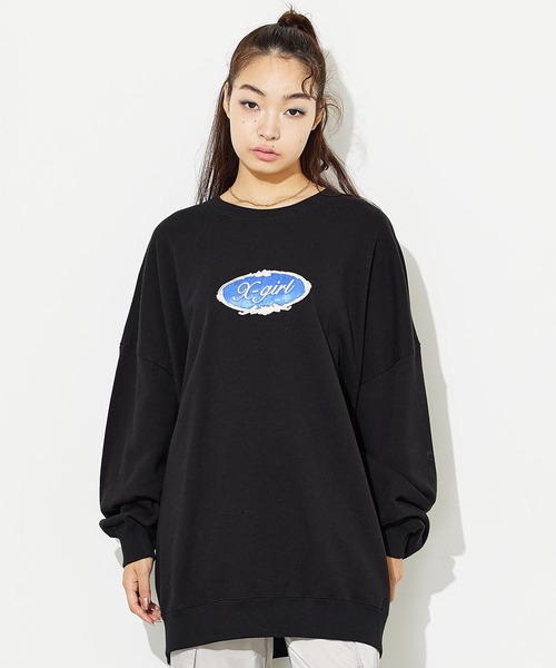 X-girl(エックスガール)の「ROYAL OVAL LOGO CREW SWEAT TOP(スウェット・レディース・レッド/ブラック/アッシュ・ONE SIZE)」の22枚目の写真