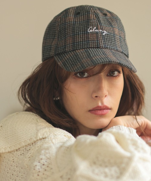 DONOBAN（ドノバン）の「ロゴ刺繍チェックCAP（キャップ・レディース・ブラウン/グレー/ブラウン系その他・F）」の3枚目の写真