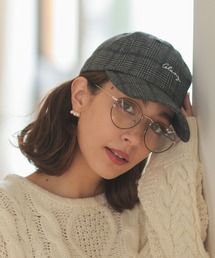 ロゴ刺繍チェックCAP