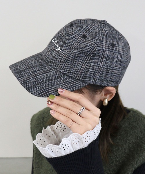 DONOBAN（ドノバン）の「ロゴ刺繍チェックCAP（キャップ・レディース・ブラウン/グレー/ブラウン系その他・F）」の5枚目の写真