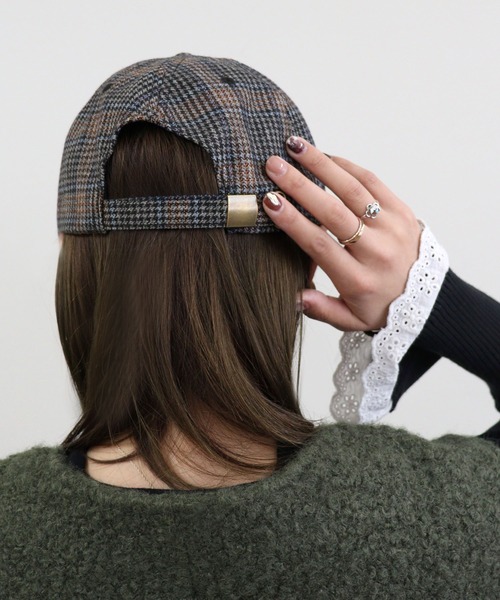DONOBAN（ドノバン）の「ロゴ刺繍チェックCAP（キャップ・レディース・ブラウン/グレー/ブラウン系その他・F）」の10枚目の写真