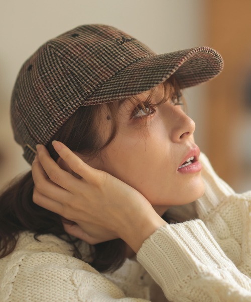 DONOBAN（ドノバン）の「ロゴ刺繍チェックCAP（キャップ・レディース・ブラウン/グレー/ブラウン系その他・F）」の14枚目の写真