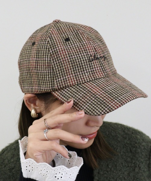 DONOBAN（ドノバン）の「ロゴ刺繍チェックCAP（キャップ・レディース・ブラウン/グレー/ブラウン系その他・F）」の19枚目の写真